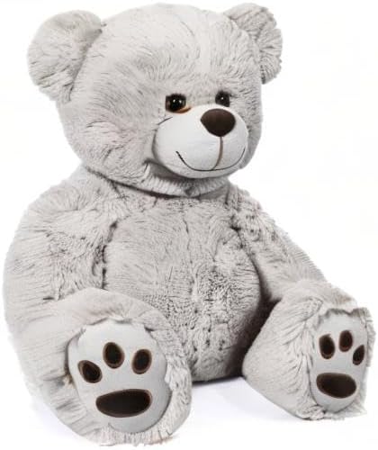 LotFancy Teddy Bear - Peluche de peluche suave de 20.0 in, color gr...