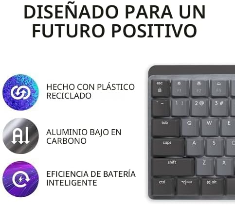 Logitech MX Mechanical Mini Teclado Inalámbrico Iluminado Táctil Si...