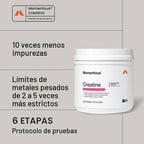 Momentous Monohidrato de creatina en polvo, 0.2 oz por porción, san...