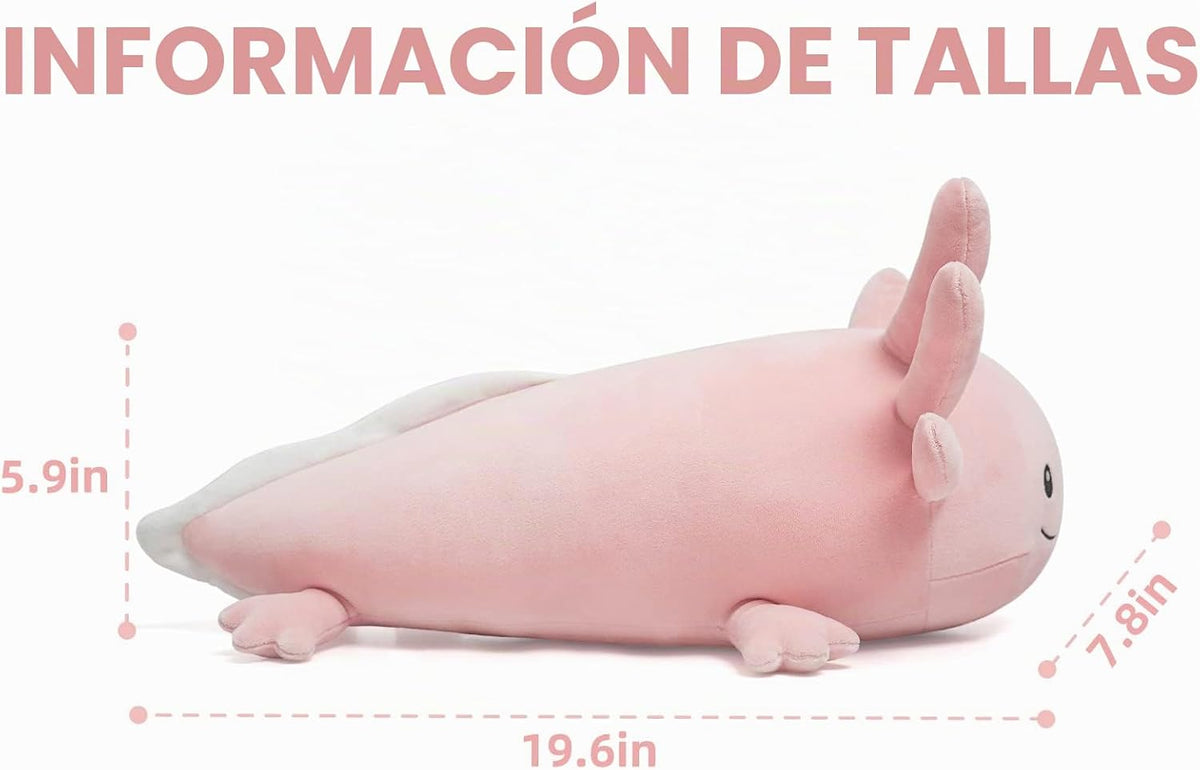 Niuniu Daddy Animales de peluche con peso de ajolote rosa | 20 pulg...