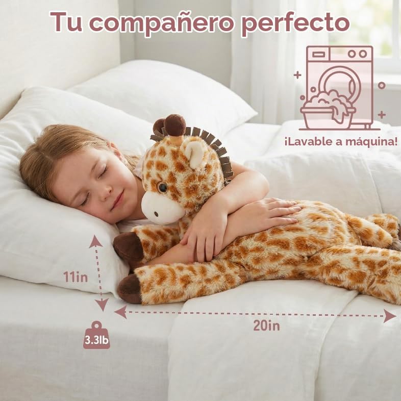 Niuniu Daddy Animales de peluche con peso, 20 en 3.3 libras, felpa...
