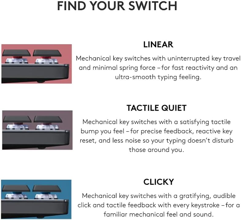 Logitech MX Mechanical Mini Teclado Inalámbrico Iluminado Táctil Si...