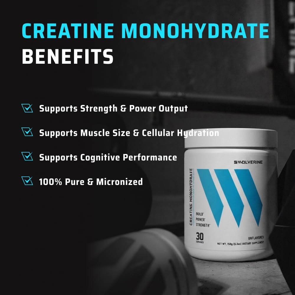 Swolverine Monohidrato de creatina en polvo \u2013 0.18 oz de creat...