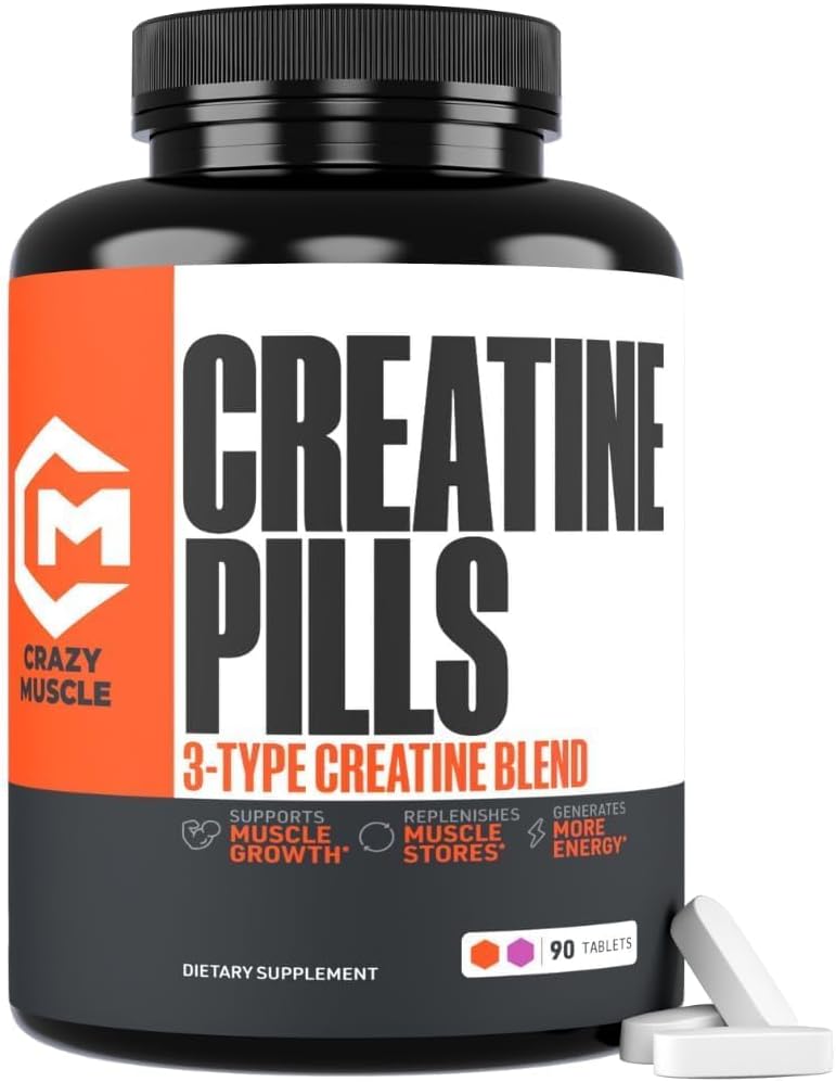 Crazy Muscle, Pastillas de Creatina, 5g 3X Monohidrato de Creatina...