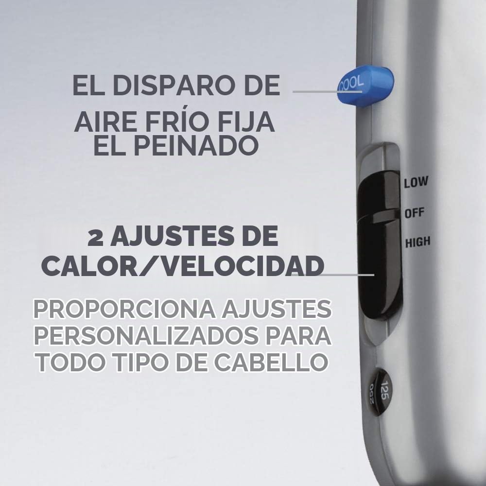 Secador de pelo 3 en 1 Conair, secador de pelo de 1875W con 3 acces...