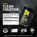 Ascent Monohidrato de creatina limpia, sin sabor, 200 porciones