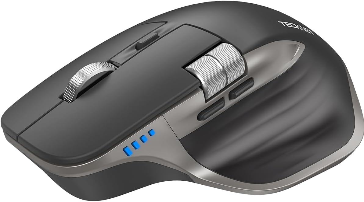 TECKNET Ratón inalámbrico, desplazamiento lateral Bluetooth recarga...