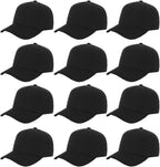 ZH Gorra de béisbol ajustable lisa - Lote de 12 gorras unisex de di...