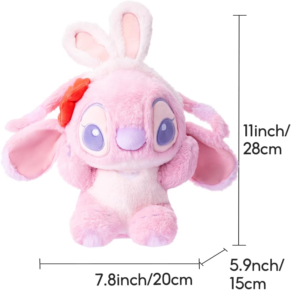 MINISO Disney Angel Stitch Peluche, Animal de Peluche Rosa de 10" p...
