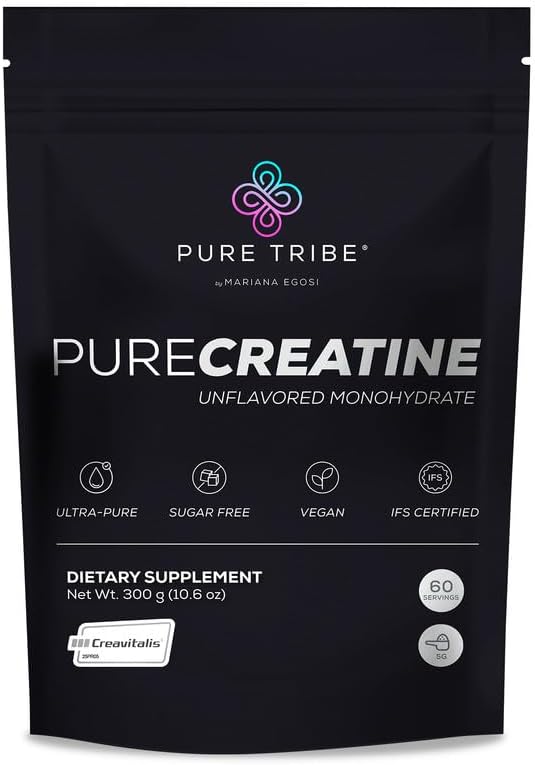 PURE TRIBE PureCreatine - Monohidrato de creatina micronizada alime...
