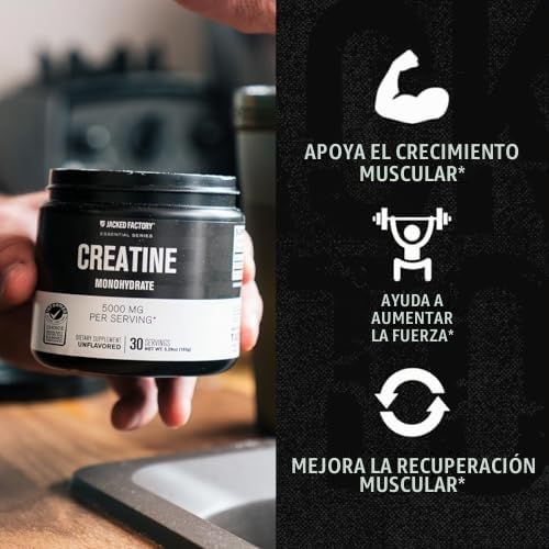 Jacked Factory Monohidrato de creatina en polvo 5.29 oz \u2013 0.18...