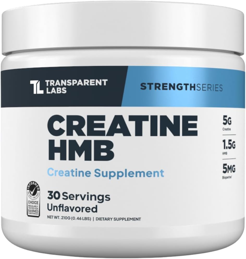 Transparent Labs Creatina HMB - Monohidrato de creatina en polvo co...