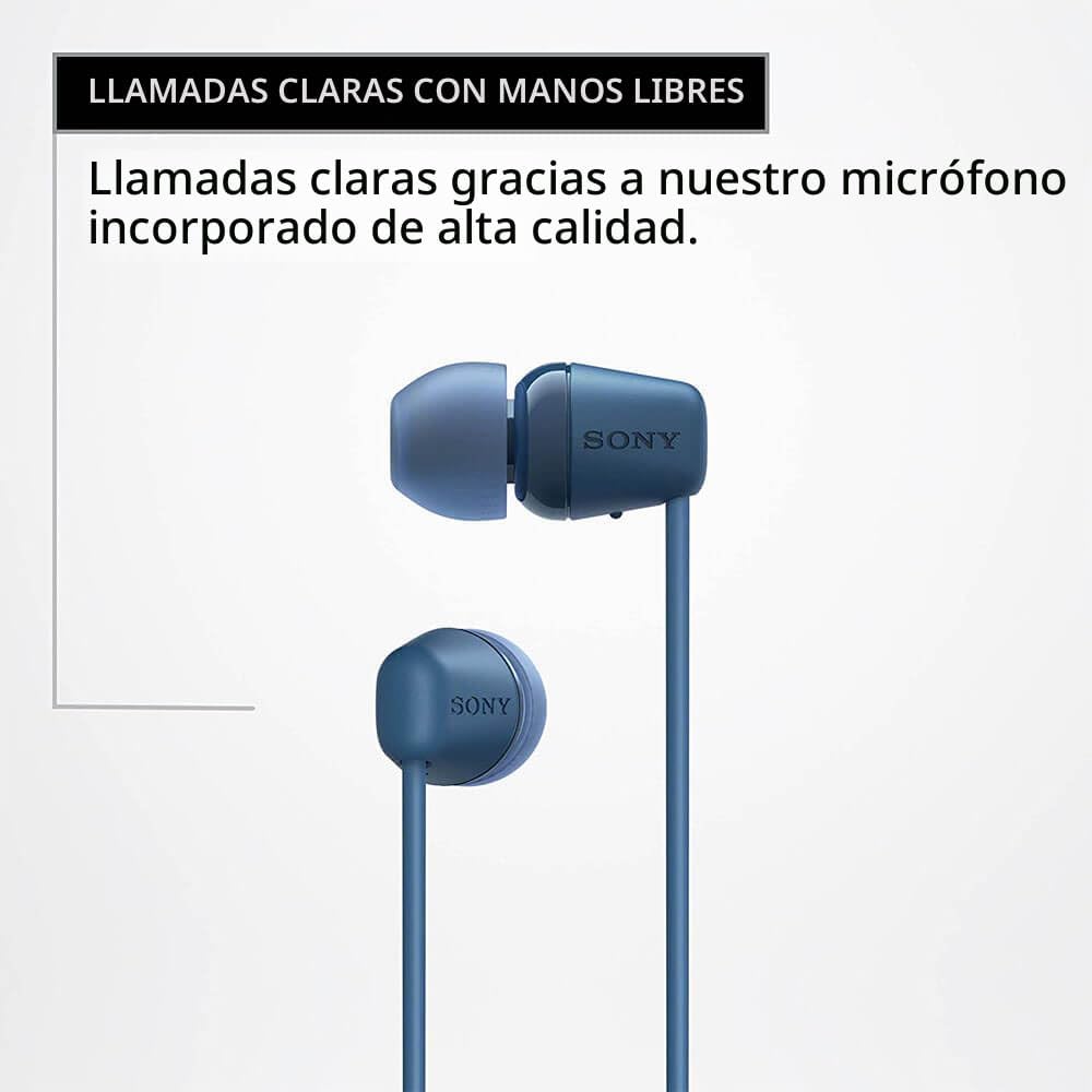 Sony WI-C100 - Auriculares inalámbricos Bluetooth con micrófono int...