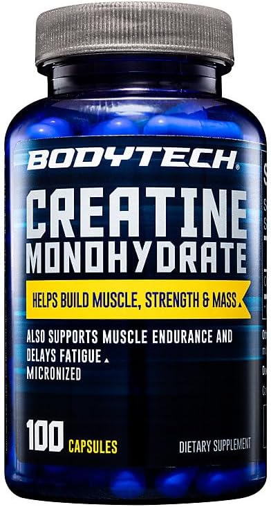 BODYTECH Monohidrato de creatina (100 cápsulas) | Fórmula de creati...
