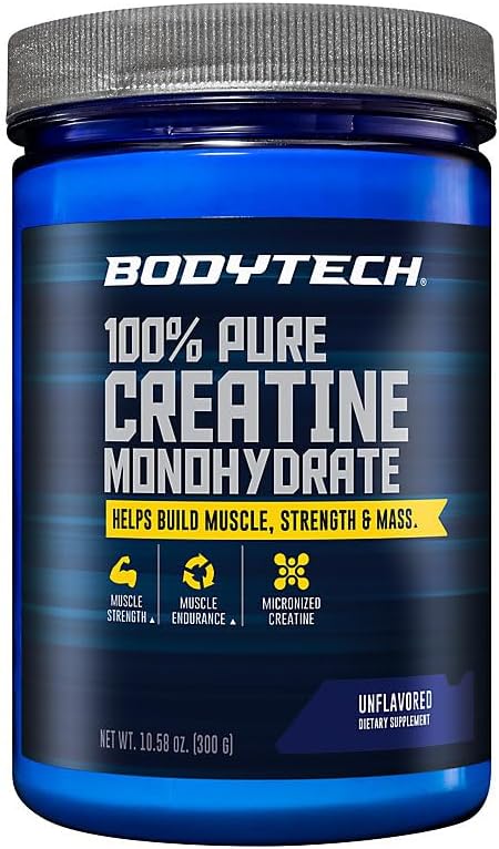 BodyTech - Monohidrato de creatina en polvo, sin sabor, 10.58 onzas...