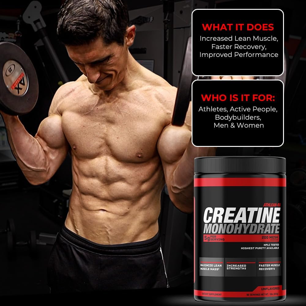 ATHLEAN-X X-CREATINE - Polvo de monohidrato de creatina micronizada...