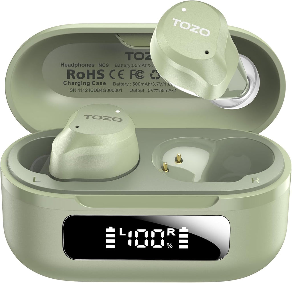 TOZO NC9 Auriculares inalámbricos híbridos con cancelación activa d...
