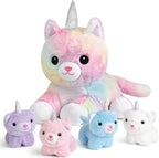 KMUYSL - Juguetes de peluche para mamá con 4 bebés, animal de peluc...