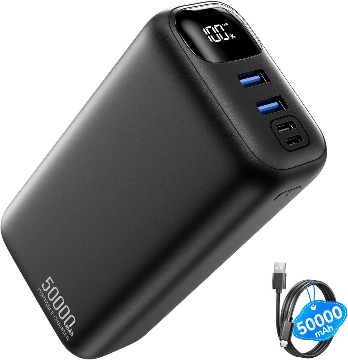 PIFFA Cargador portátil Power Bank,50000mAh 22.5W Batería para iPho...