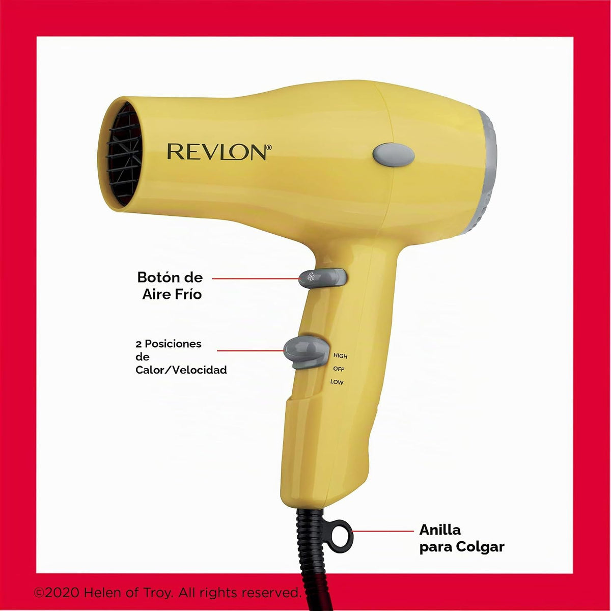REVLON - Secador de pelo compacto iónico de viaje, 1875 vatios, ama...