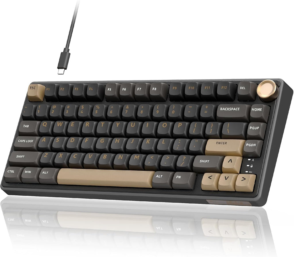 RK ROYAL KLUDGE R75 Teclado mecánico con cable con perilla de volum...