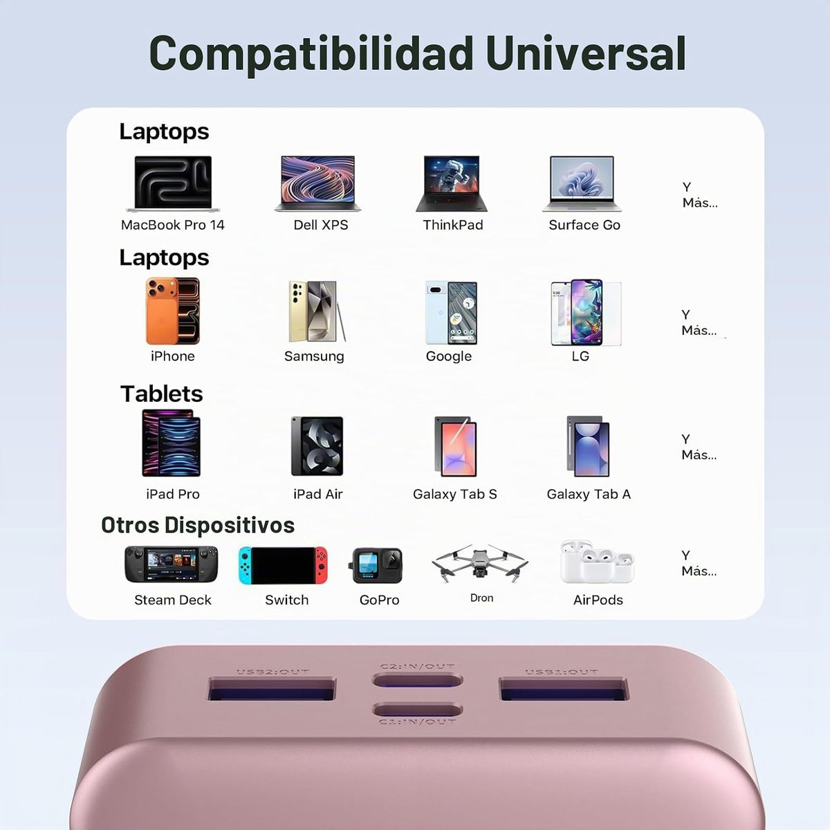 NOBIS Cargador portátil 20000mAh 65W Power Bank Carga rápida | Banc...