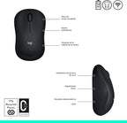 Logitech M185 Ratón Inalámbrico Ambidiestro Compacto con Empuñadura...