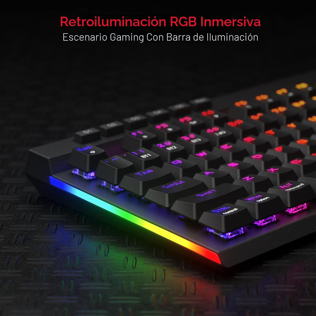 Redragon K580 PRO Teclado inalámbrico para juegos RGB, teclas Macro...