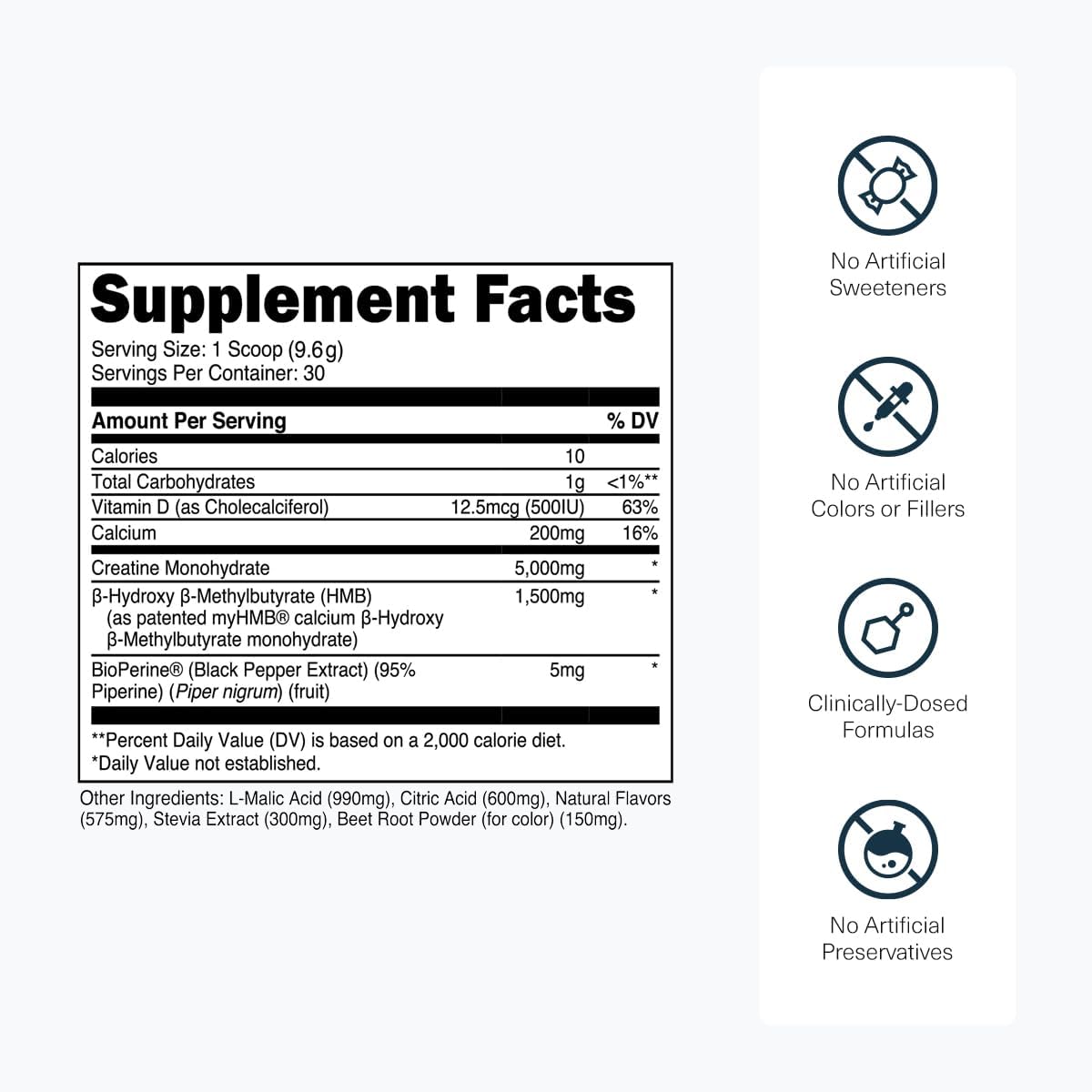 Transparent Labs Creatine HMB - Polvo de monohidrato de creatina co...