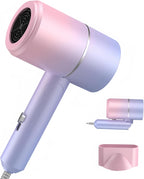 Secador de pelo iónico plegable con difusor, 1875W, rosa azul | Mot...