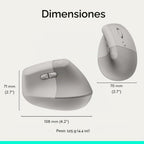 Logitech Ratón inalámbrico ergonómico vertical Lift - Arena | Conéc...