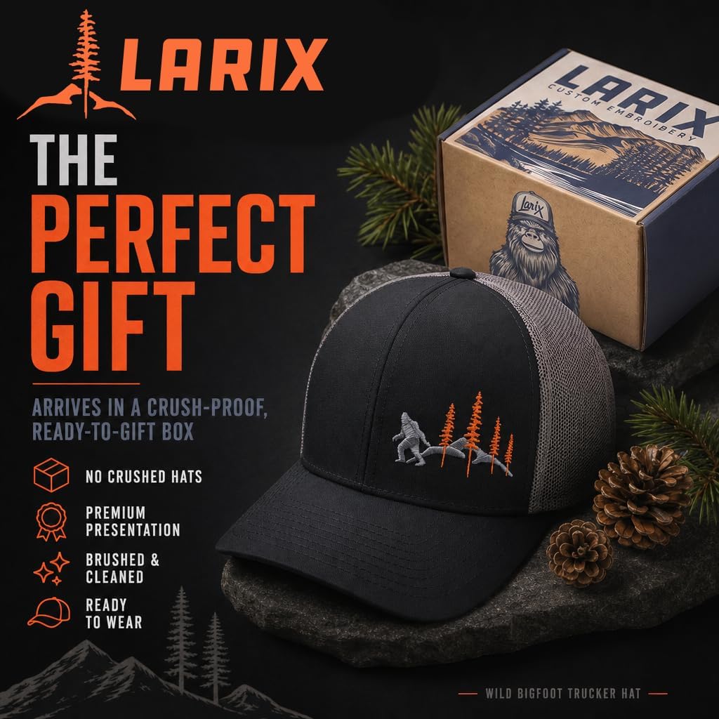 LARIX Trucker Hat Men - Gorra Snapback con parte trasera de malla t...