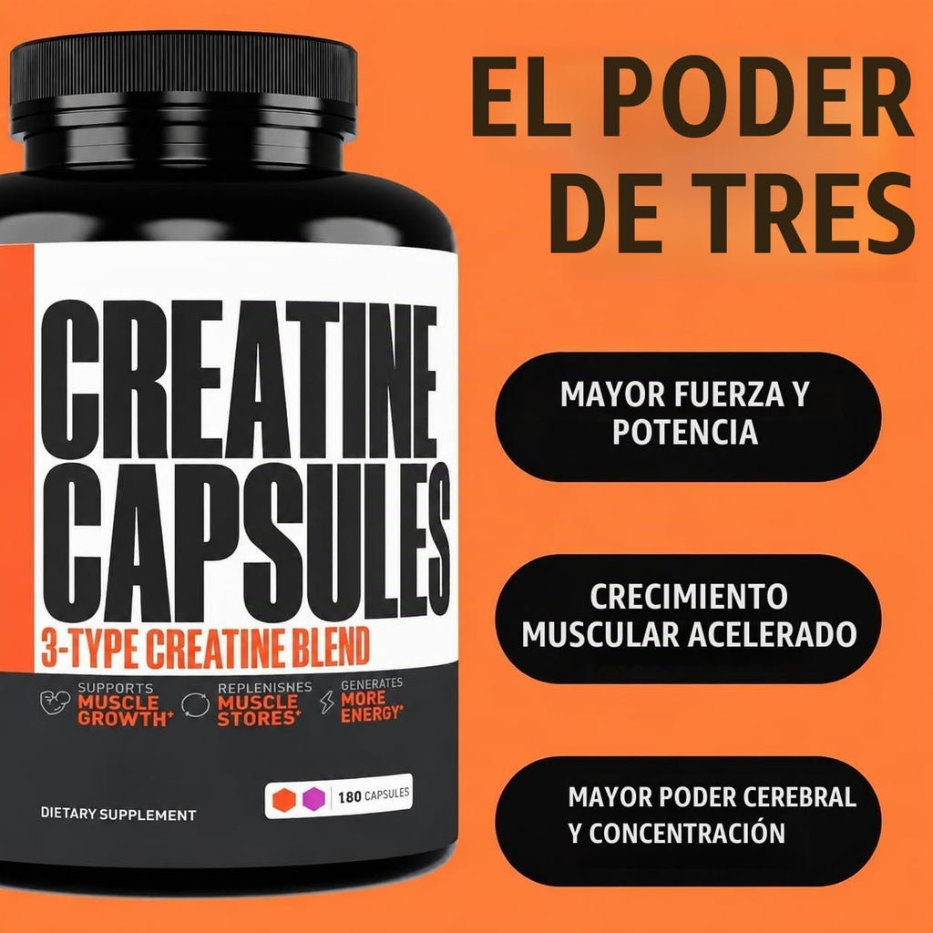 Cápsulas de monohidrato de creatina, suplemento preentrenamiento de...