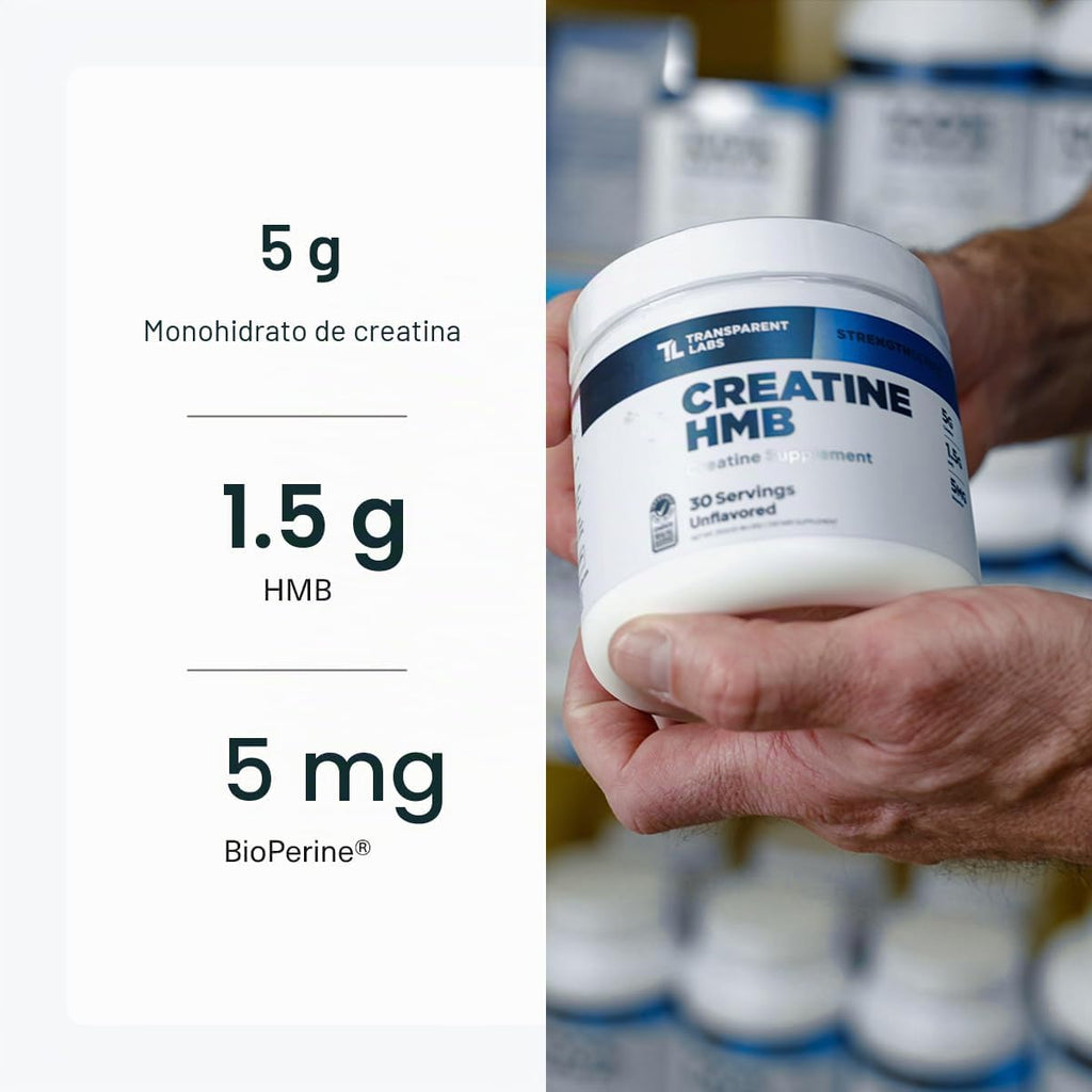 Transparent Labs Creatine HMB - Monohidrato de creatina en polvo co...