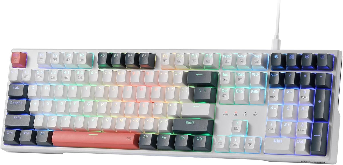 Redragon K668 Teclado para juegos RGB con cable intercambiable en c...