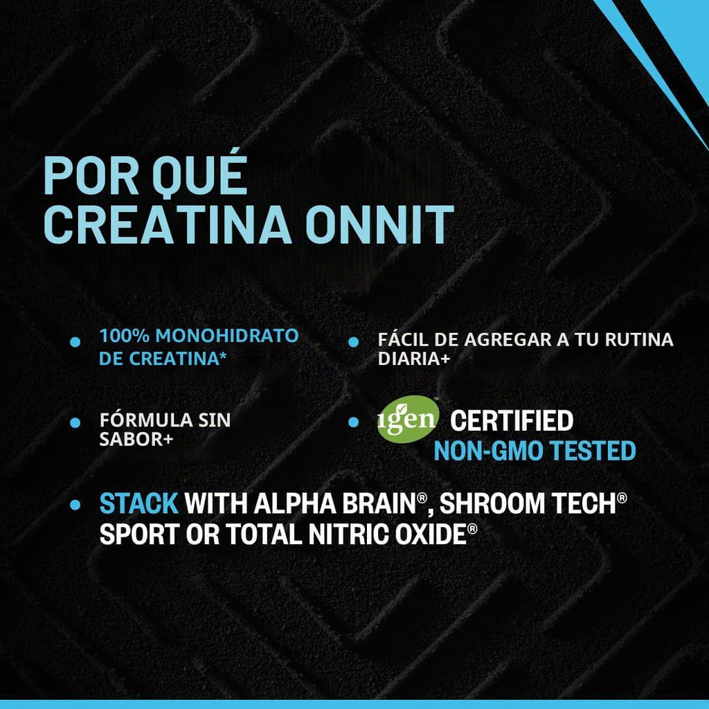 ONNIT Monohidrato de creatina en polvo 5 g, sin sabor, tamaño econó...