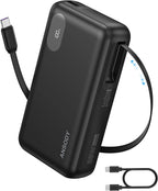 Cargador portátil de 55 W, cable retráctil de carga rápida de 20000...