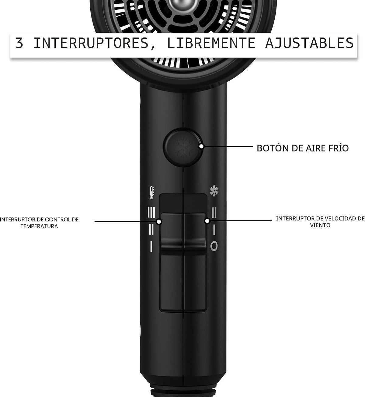 AINA Secador de pelo con difusor, peine secador de pelo completo 11...