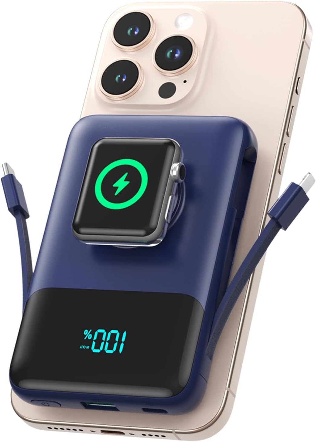 Cargador portátil magnético para el iPhone, 13800mAh Power Bank Cab...