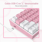 Redragon K617 Teclado mecánico para juegos RGB compacto con interca...