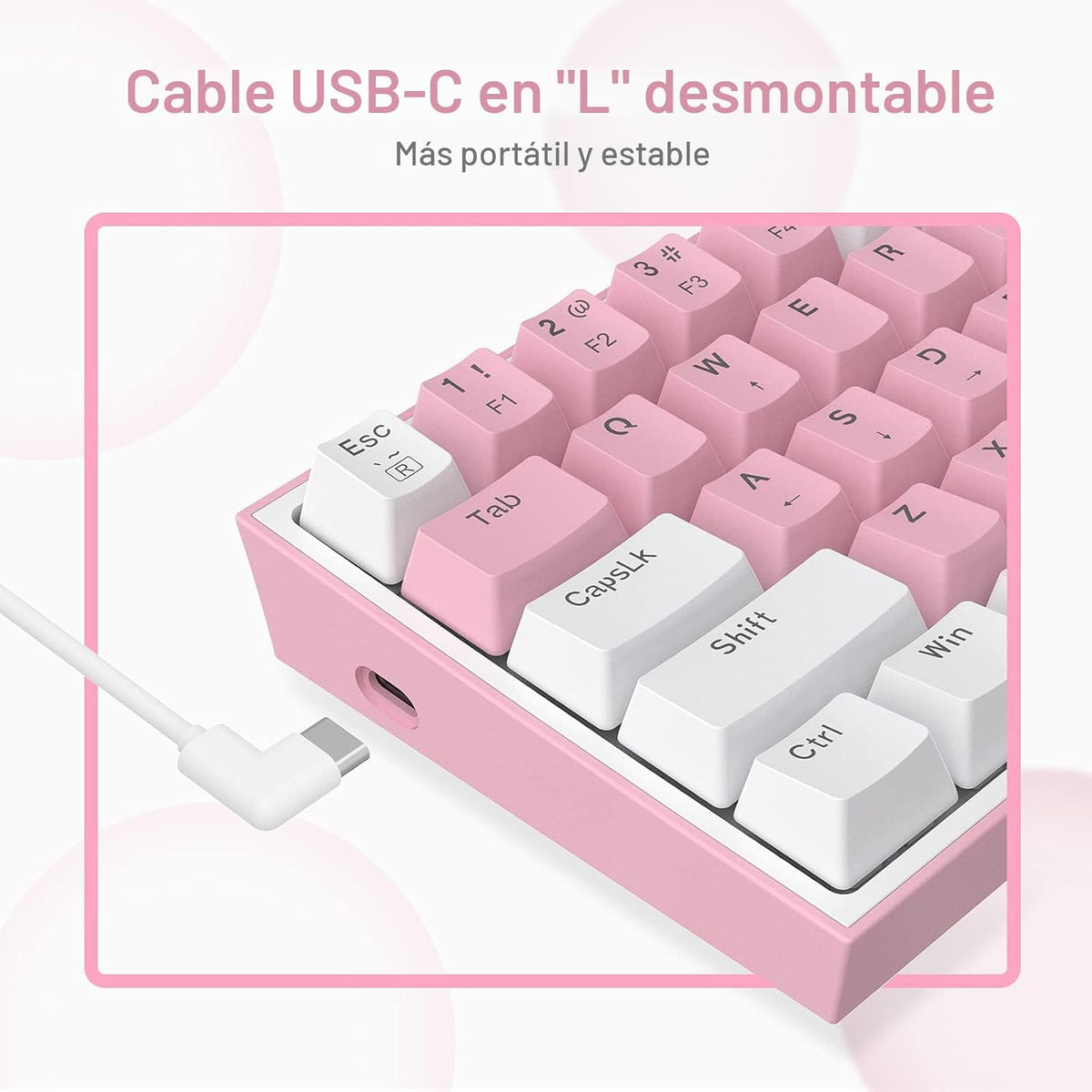 Redragon K617 Teclado mecánico para juegos RGB compacto con interca...