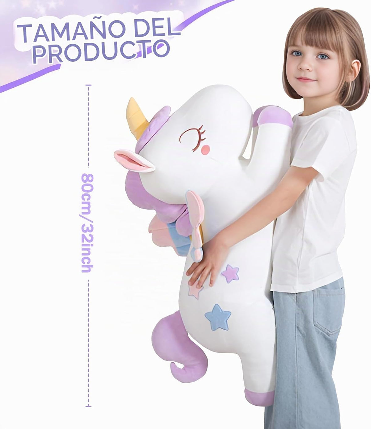 Tianmihou Animal de Peluche Grande Unicornio de 32'', Lindo...
