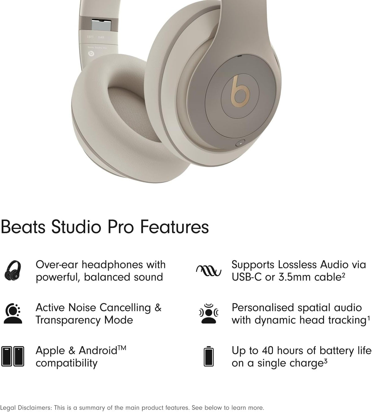 Beats Studio Pro - Auriculares inalámbricos de alta calidad, baterí...