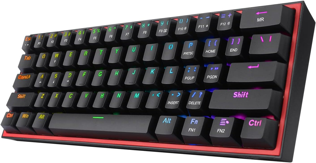 Redragon Teclado mecánico para juegos RGB compacto con cable K617 c...