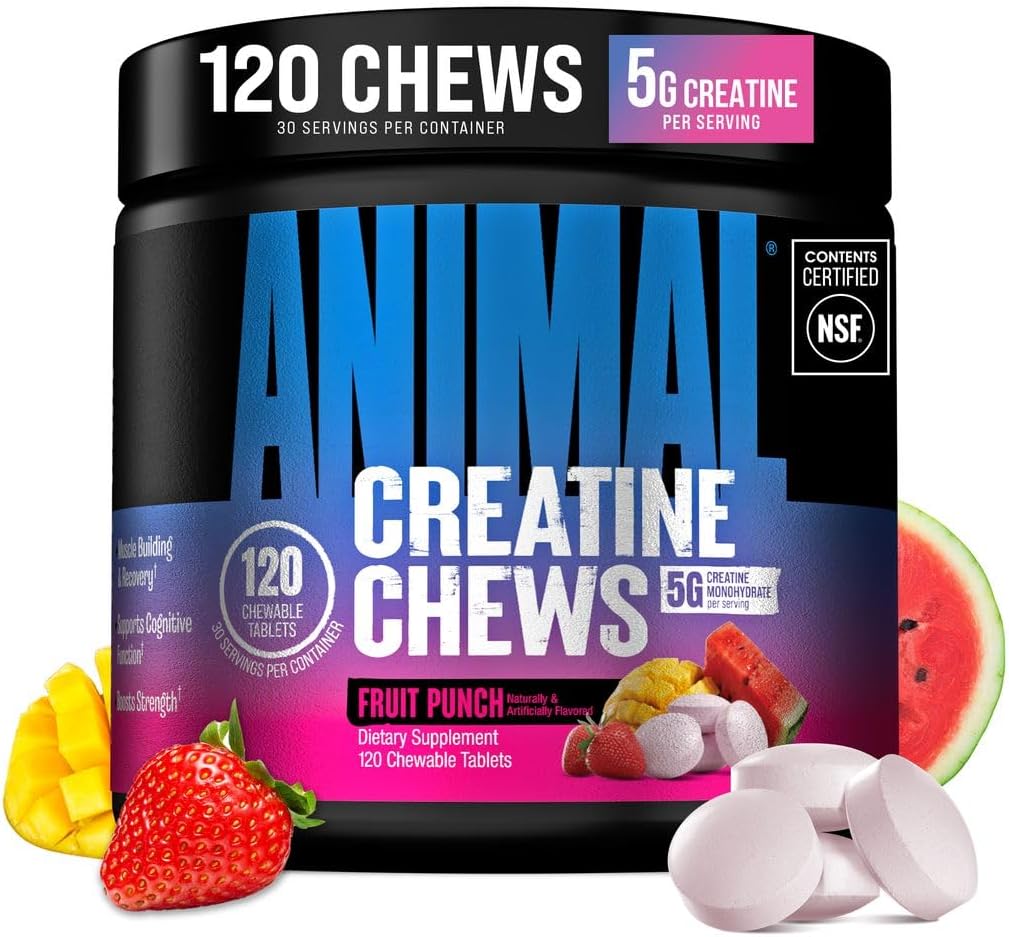 Masticables de creatina Animal - Tabletas de creatina monohidratada...