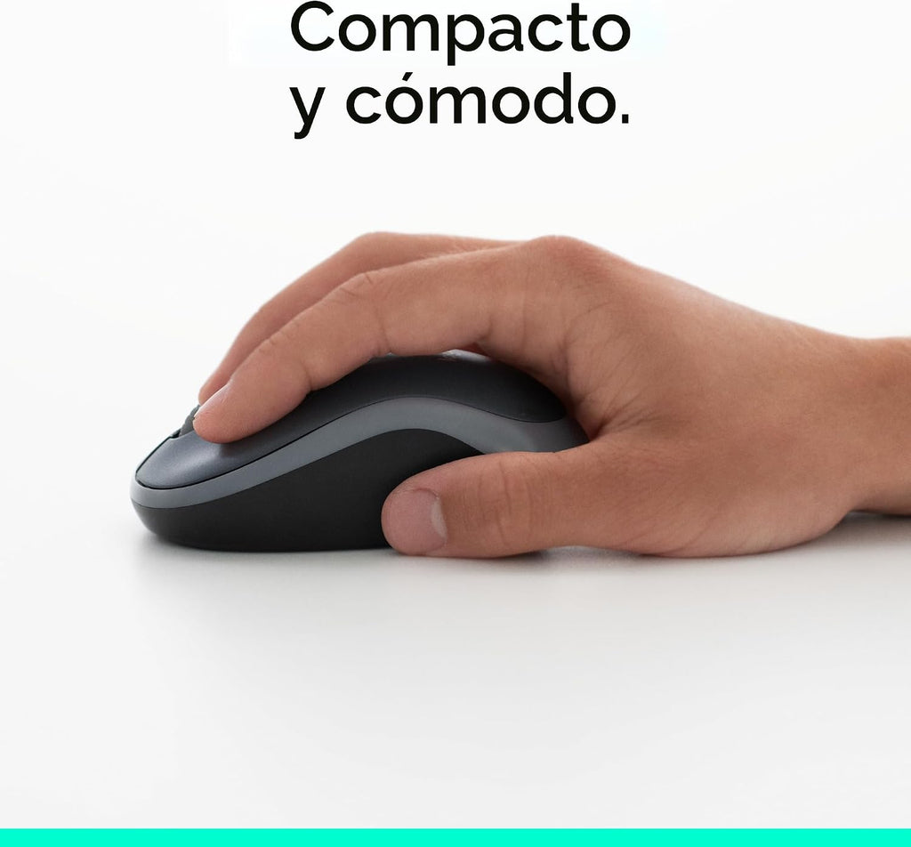 Logitech M185 Ratón Inalámbrico Ambidiestro Compacto con Empuñadura...
