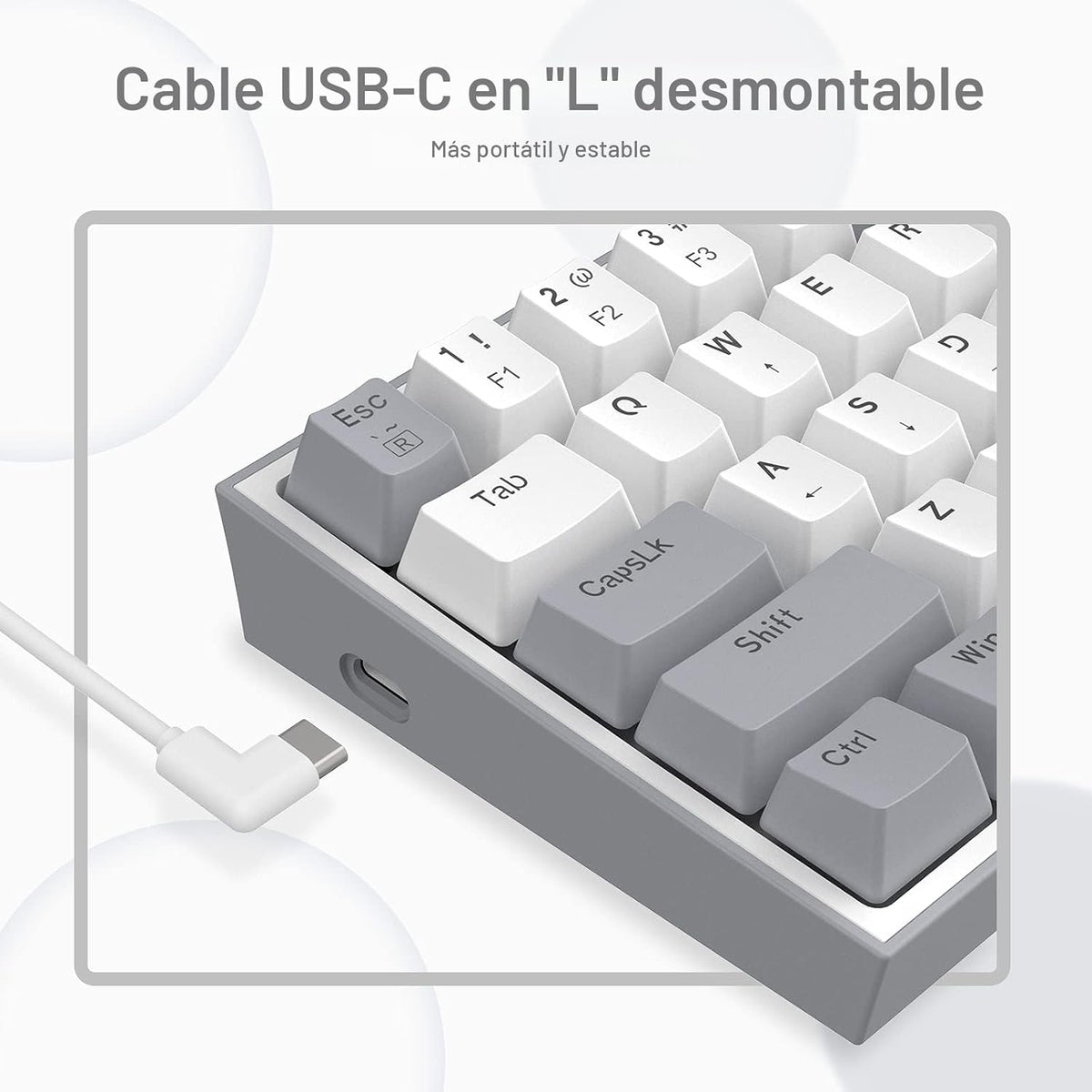 Redragon K617 Teclado mecánico para juegos RGB compacto con interca...