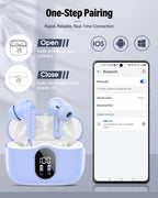 Auriculares inalámbricos, Bluetooth 5.4 Auriculares estéreo de bajo...