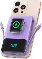 Cargador portátil magnético para iPhone, cargador de batería 6 en 1...