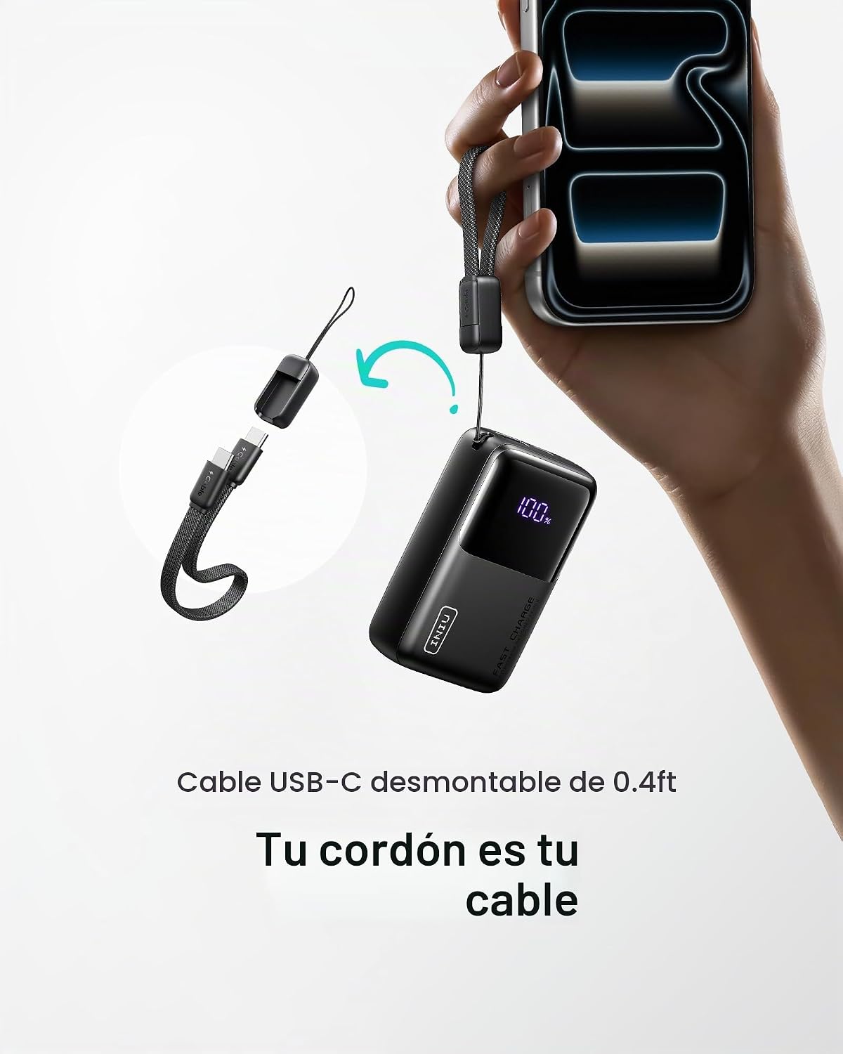 Mini cargador portátil de INIU, pequeño banco de carga rápido del p...